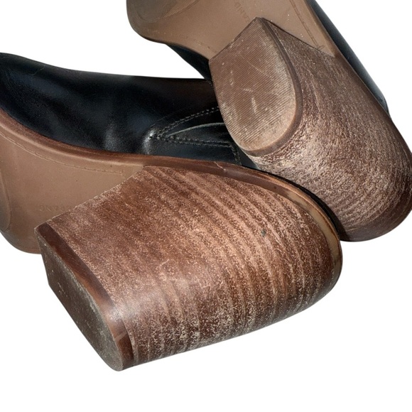 Lucky Brand Women's Slip On Clogs Size 9.5M Black Leather Block Heel Almond Toe - Picture 8 of 12